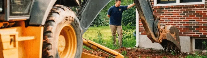 Excavation du drain principal